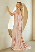 Elegant Chiffon Embellished A-Line Long Formal Bridesmaid Dress AC3101